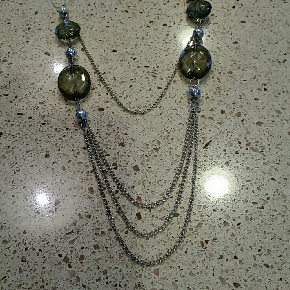 Fun Silver-tone Statement Necklace, EUC